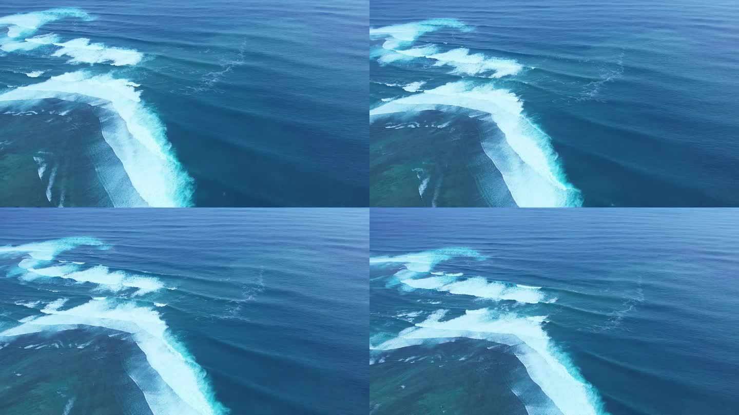 蔚蓝海洋，大海海浪，白浪翻滚