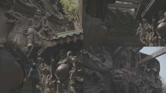 佛像罗汉雕塑寺庙光影艺术电影级画质