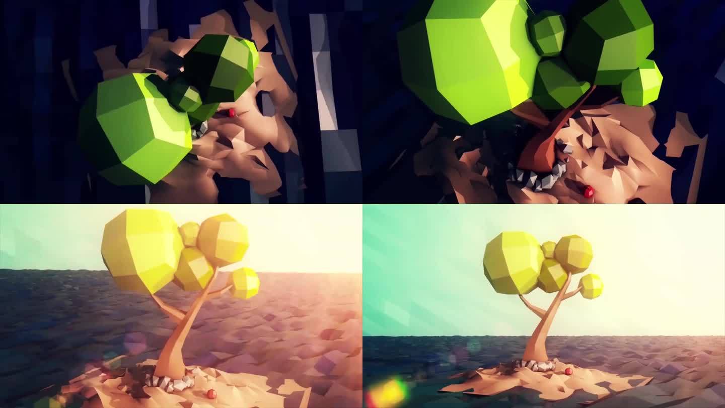 海上树木的3D动画