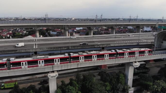 LRT Train Arriving in a Station