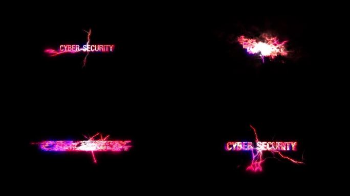 Cyber Security glow pink neon abstract Lightning t