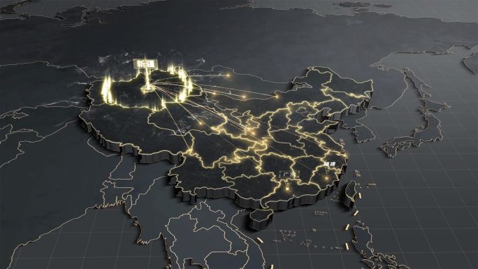新疆辐射中国地图