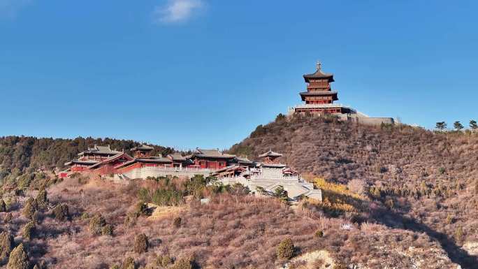 航拍 山西太原太山龙泉寺风光