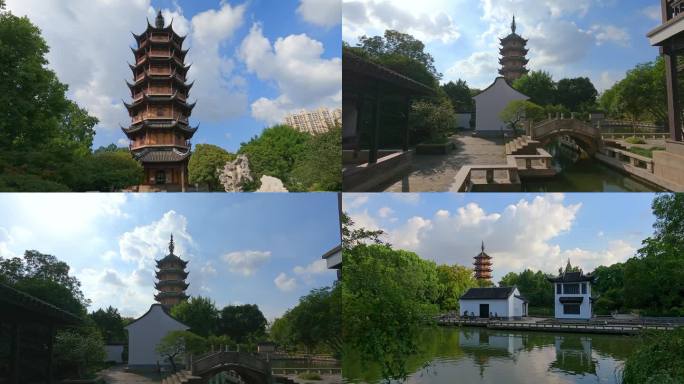 常州红梅公园古建筑文笔塔