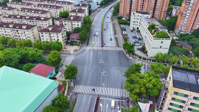 上海市徐汇区马路道路车流交通航拍老沪闵路