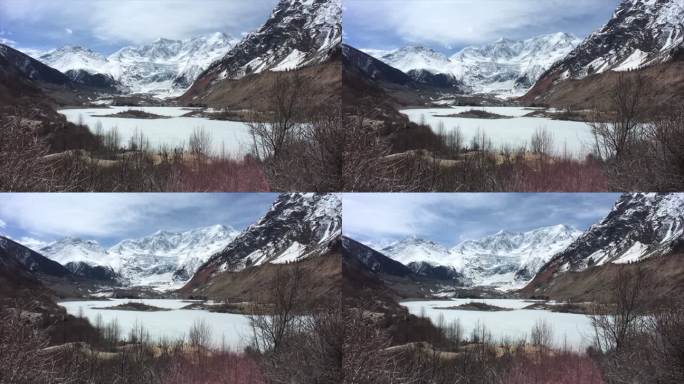 高原雪山流动的云