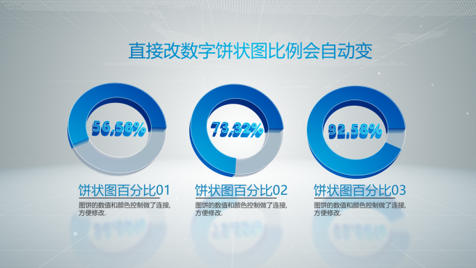 科技数据柱状图3D饼状图改版