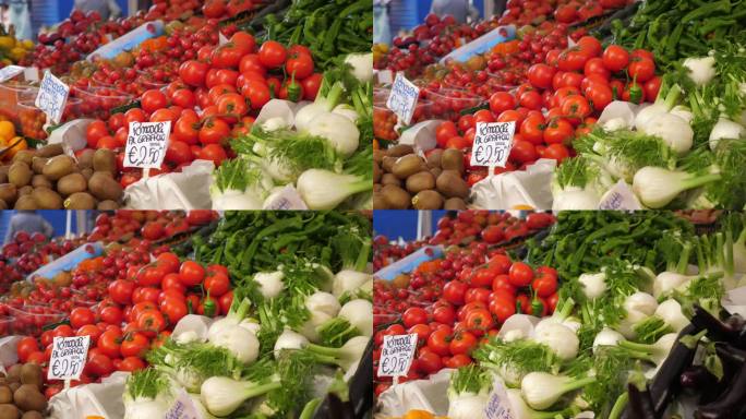 在当地的意大利市场，尽情享受各种各样的水果和蔬菜。