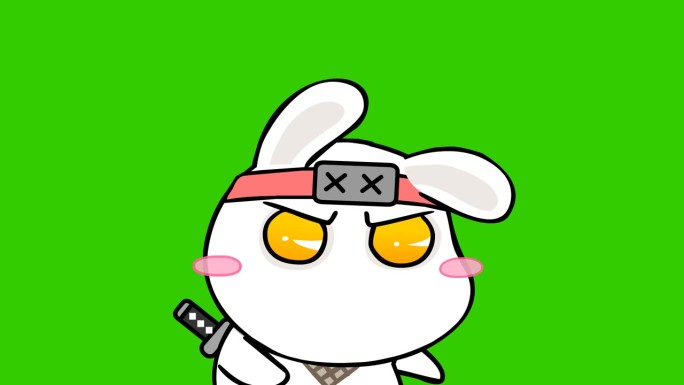 兔子忍者动画绿屏为您的视频