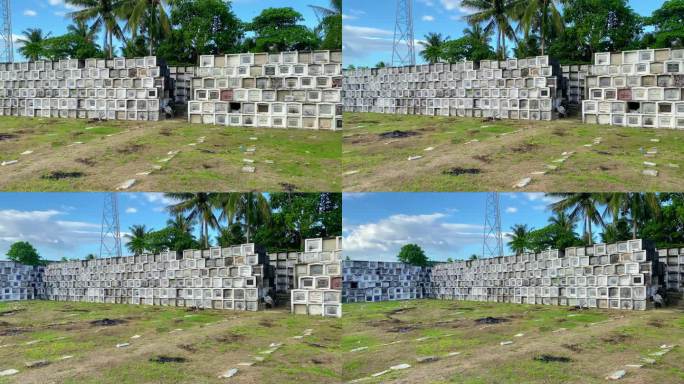 菲律宾的多层公墓。具体的坟墓