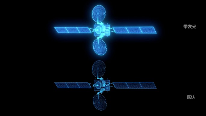 侦查卫星蓝色发光线条雷达循环 科技感线条