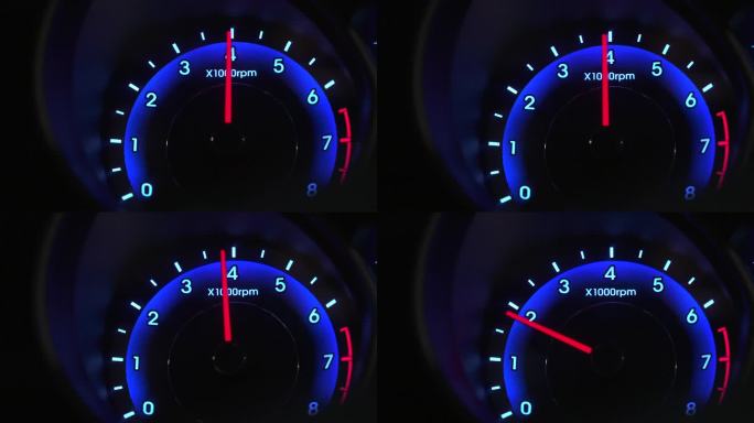 近距离提高转速表上的红色箭头在加速汽车速度和换档。