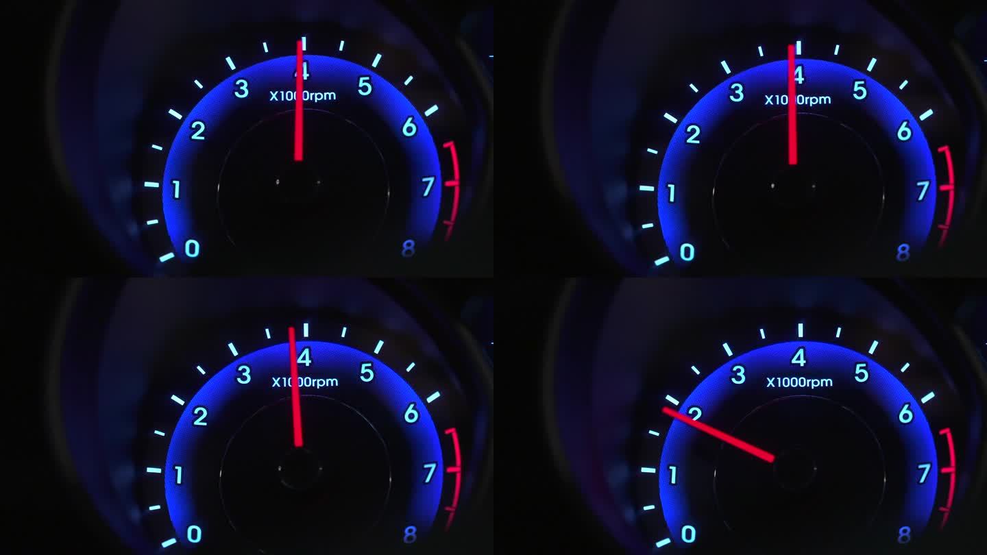 近距离提高转速表上的红色箭头在加速汽车速度和换档。