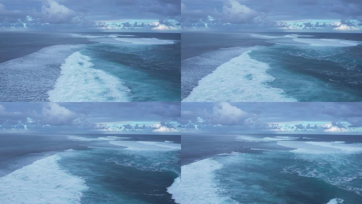 平静大海，海浪后浪推前浪，毛里求斯