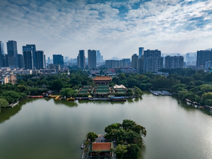 航拍珠海圆明新园延时摄影