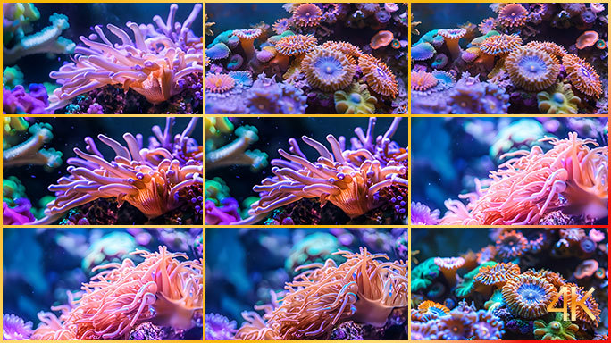 海底世界/海葵与珊瑚/热带海洋生物/水族