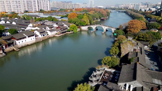 杭州拱宸桥 运河航拍
