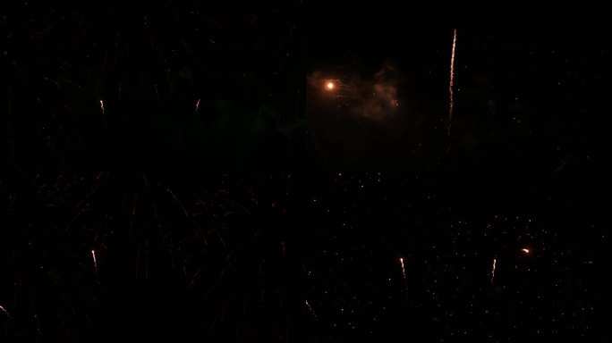 发光的烟花爆炸了。芭堤雅的海上夜空庆典。