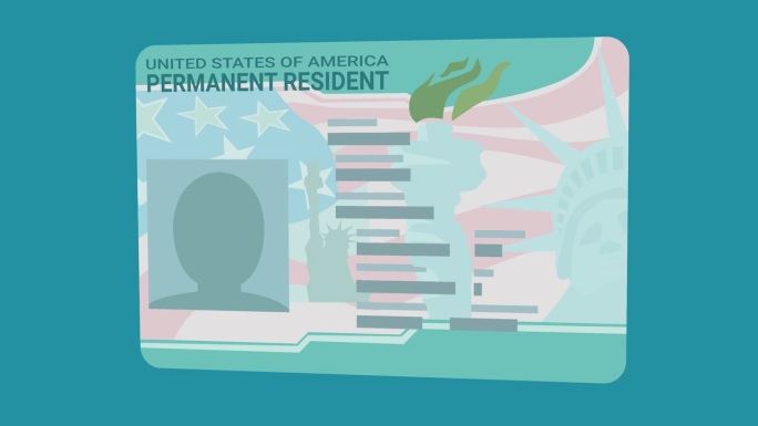 美国绿卡，美国永久居民卡(平面设计)