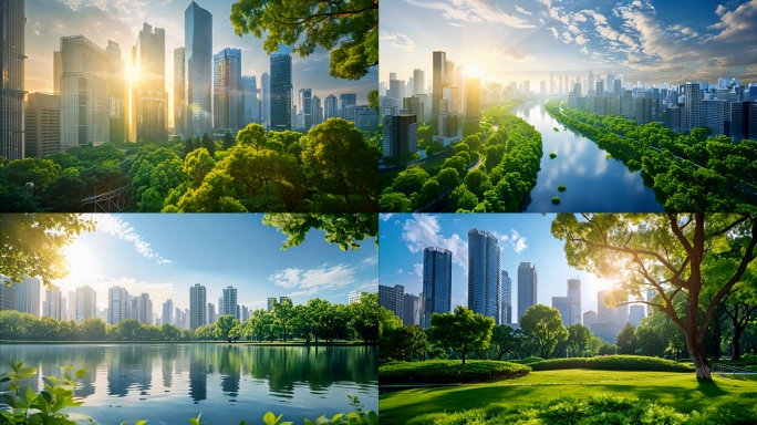 绿色环保碳中和生态城市 4k