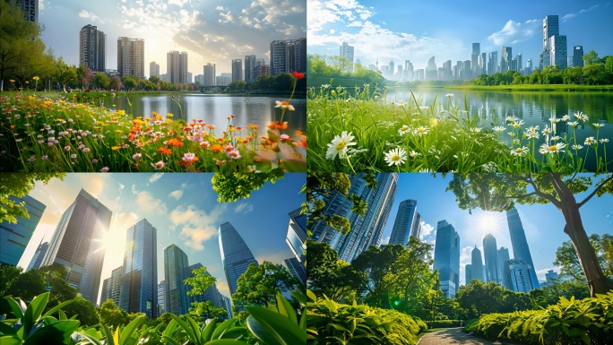绿色环保碳中和生态城市 4k