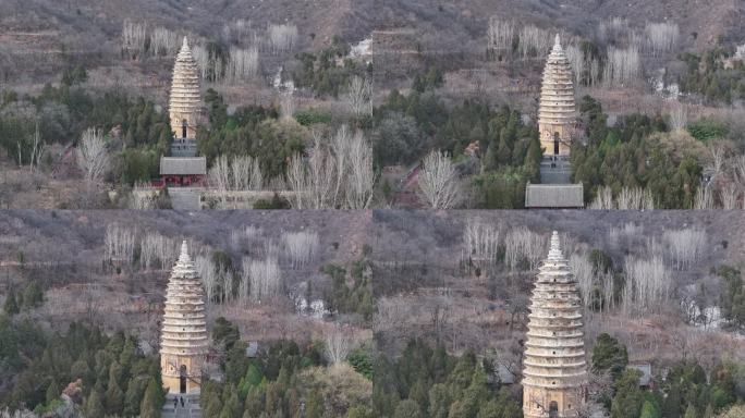 河南登封嵩山嵩岳寺塔航拍