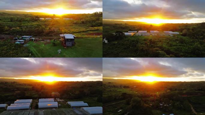 巴布亚新几内亚自然风景日落航拍