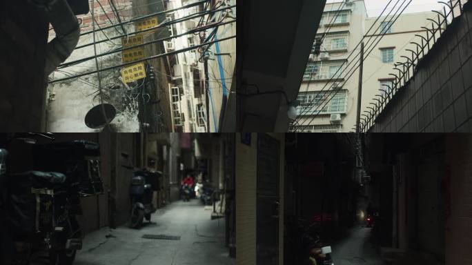 广州城中村环境压抑实拍空镜