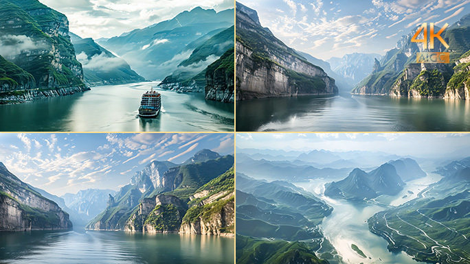 中国山水峡谷 长江三峡 大好河山美丽中国