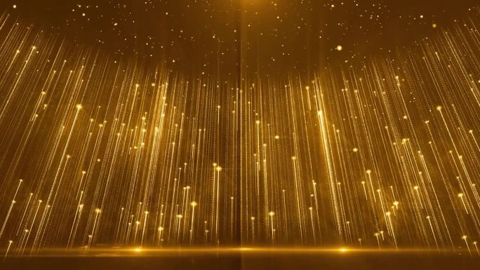 美丽的金色粒子光奖励舞台背景