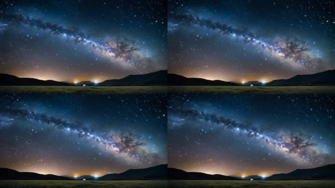银河天空夜晚夜景氛围宇宙空间舞台背景4
