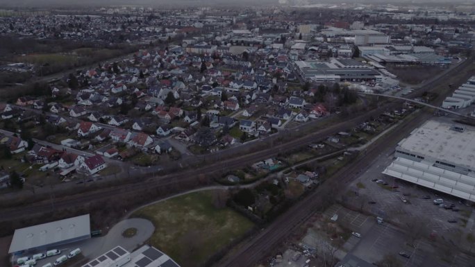 无人机拍摄的卡尔斯鲁厄住宅区