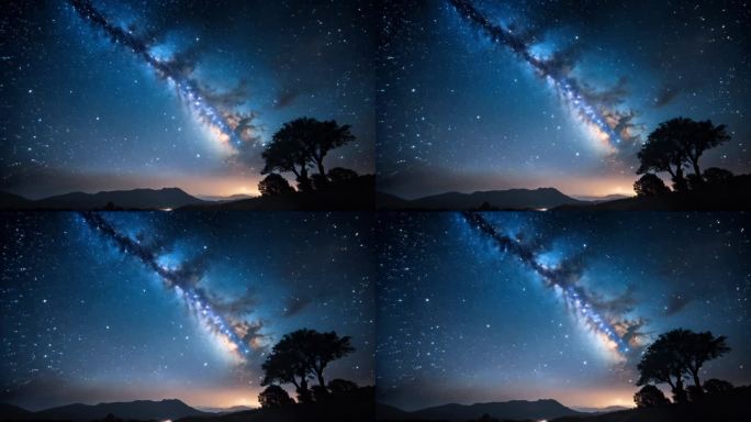 银河天空夜晚夜景氛围宇宙空间舞台背景2