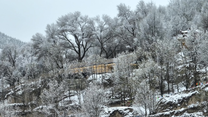 松潘古城雪景原始素材