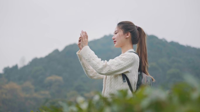 （简介有合集）美女拍照西湖龙井茶园龙坞