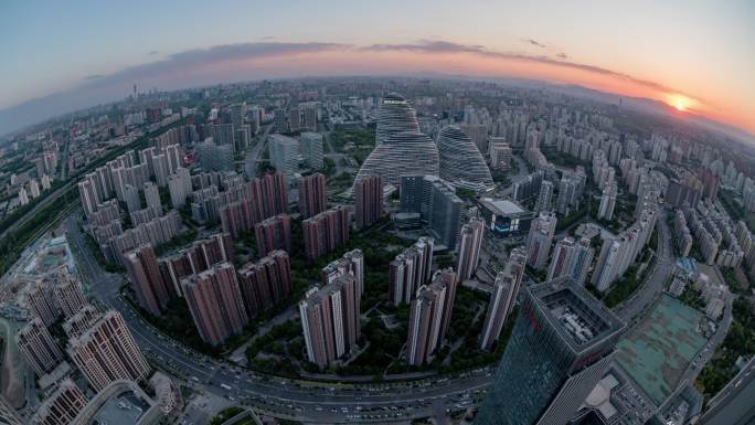 北京宣传片望京CBD建筑群日转夜延时摄影
