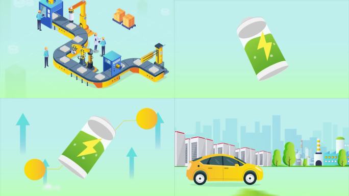 碳中和mg动画，新能源汽车电池