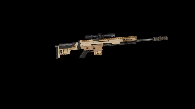 FN SCAR 20S突击步枪透明旋转