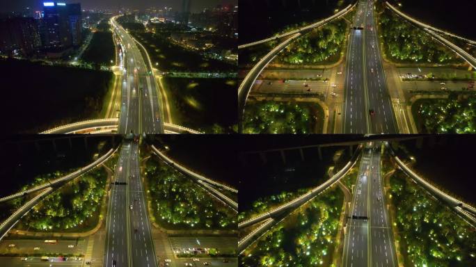 杭州萧山区市心北路立交桥高架桥夜景