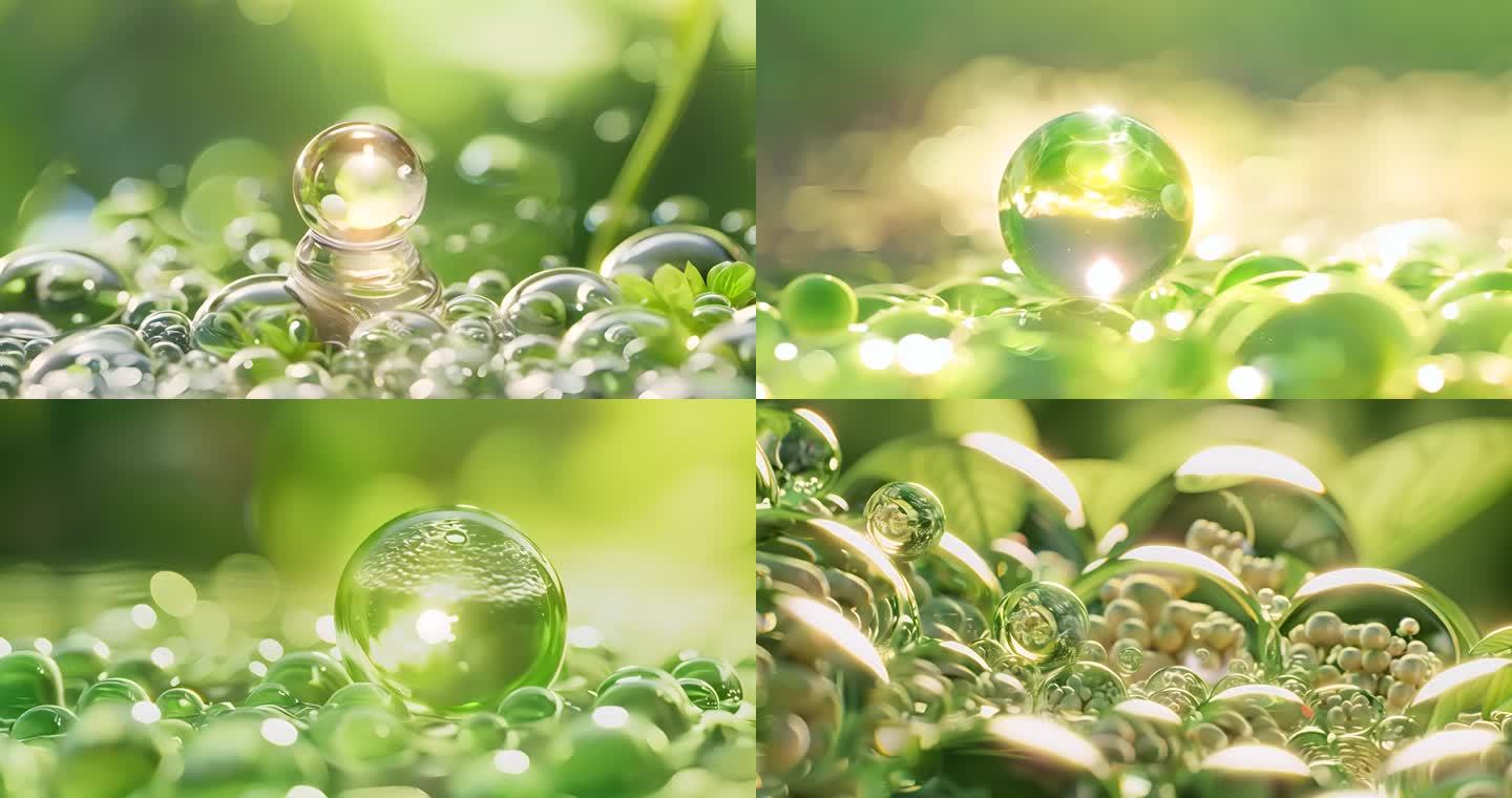 绿色萃取精华精华水球细胞分子护肤品化妆品
