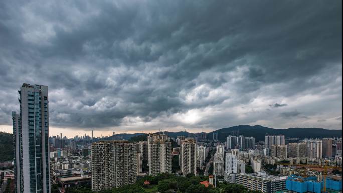 深圳台风暴雨极端天气4K延时摄影