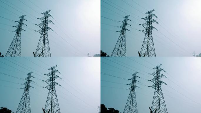 【4K】国家电网高压铁塔高压线
