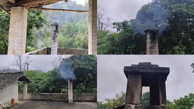农村屋顶烟囱炊烟袅袅炊烟袅袅炊烟屋顶烟囱