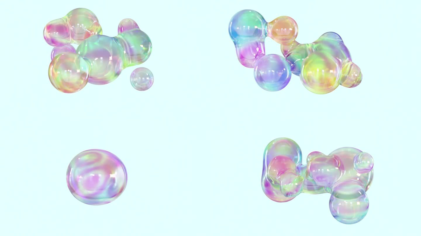 显示液体团变换的元球动画。＼