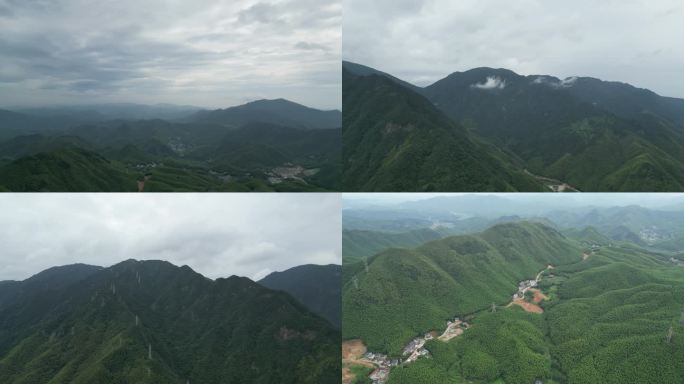 浙江 湖州 安吉 航拍 群山 自然风光