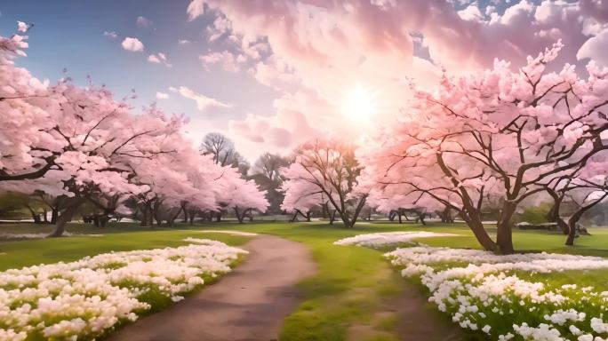 春日公园赏樱花