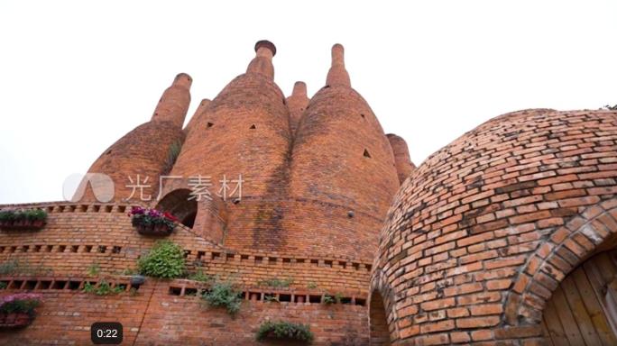 云南弥勒东风韵风景区万花筒红砖建筑群合集