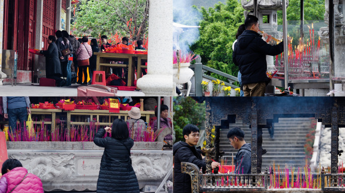 大雄宝殿寺庙烧香拜佛