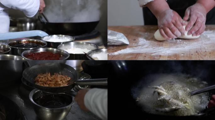 厨师做鱼、鱼头泡饼、做虾、蒸鱼、烙饼