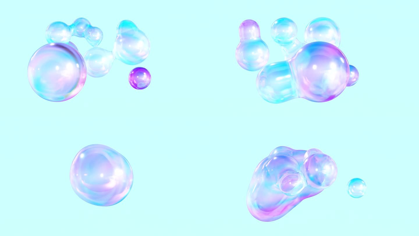 显示液体团变换的元球动画。＼